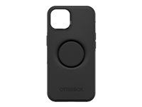 OtterBox Otter + Pop Symmetry Series - Baksidedeksel for mobiltelefon - antimikrobielt - polykarbonat, syntetisk gummi - svart - for Apple iPhone 14 77-89688