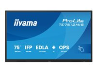 iiyama ProLite TE7512MIS-B4AG - 75" Diagonalklasse (74.52" synlig) LED-bakgrunnsbelyst LCD-skjerm - interaktiv digital skilting - med berøringsskjerm (flerberørings) / valgfri PC-mulighet - 4K UHD (2160p) 3840 x 2160 - Direct LED - svart (kantstykke), matt finish - med iiyama WiFi-modul (OWM002) TE7512MIS-B4AG
