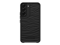 LifeProof WAKE - Baksidedeksel for mobiltelefon - 85 % havbasert resirkulert plast - svart - mykt bølgemønster - for Samsung Galaxy S22 77-86648
