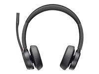 Poly Voyager 4320 - Voyager 4300 UC series - hodesett - on-ear - Bluetooth - trådløs, kablet - USB-A - svart - Certified for Microsoft Teams, Zoom Certified 76U49AA