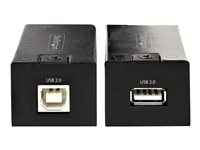 StarTech.com USB 2.0 Extender over Cat5e/Cat6 Cable (RJ45), 492ft/150m USB Over Ethernet Extender/Adapter Kit - Externally Powered USB Extender, USB to Ethernet Converter, 480 Mbps, Rugged Metal Housing (C15012-USB-EXTENDER) - USB-utvider - USB 2.0 - over CAT 5e/6 - opp til 150 km - TAA-samsvar C15012-USB-EXTENDER