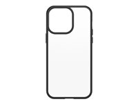 OtterBox React Series - Baksidedeksel for mobiltelefon - antimikrobielt - polykarbonat, syntetisk gummi - svart krystall (klar/svart) - for Apple iPhone 14 Pro Max 77-88898