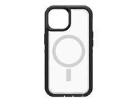 OtterBox Defender Series XT - ProPack Packaging - baksidedeksel for mobiltelefon - robust - MagSafe-samsvar - polykarbonat, syntetisk gummi, 50 % resirkulert plast - svart krystall - for Apple iPhone 14 77-90116