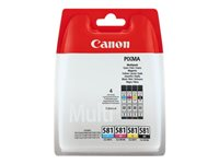 Canon CLI-581 BK/C/M/Y Multi Pack - 4-pack - 5.6 ml - svart, gul, cyan, magenta - original - blister - blekkbeholder - for PIXMA TS6251, TS6350, TS6351, TS705, TS8251, TS8252, TS8350, TS8352, TS9550, TS9551 2103C004