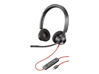 Poly Blackwire 3320-M - Blackwire 3300 series - hodesett - on-ear - kablet - USB-C - svart - Certified for Microsoft Teams 76J19AA