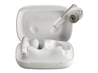 Poly Voyager Free 60 UC M - True wireless-hodetelefoner med mikrofon - i øret - Bluetooth - aktiv støydemping - USB-A via Bluetooth-adapter - sandhvit - Certified for Microsoft Teams 7Y8L5AA