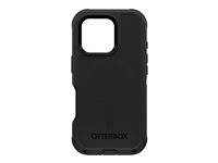 OtterBox Defender Series - Baksidedeksel for mobiltelefon - MagSafe-samsvar - silikon - svart - for Apple iPhone 16 Pro 77-95975