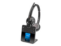 Poly Savi 8420 Office - Savi 8400 series - hodesett - on-ear - DECT / Bluetooth - trådløs - aktiv støydemping - svart - Certified for Microsoft Teams 8L5B3AA#ABB