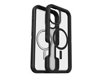 OtterBox Defender Series XT - Baksidedeksel for mobiltelefon - robust - MagSafe-samsvar - plastikk - mørk side (klar / svart) - for Apple iPhone 16 Plus 77-96044