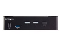 StarTech.com 2 Port HDMI KVM Switch, Single Monitor 4K 60Hz Ultra HD HDR, Desktop HDMI 2.0 KVM Switch with 2 Port USB 3.0 Hub (5Gbps) & 4x USB 2.0 HID Ports, Audio, Hotkey Switching, TAA - KVM with Fast Switching - KVM / lydsvitsj - 2 x KVM/lyd - 1 lokalbruker - stasjonær, rackmonterbar - TAA-samsvar SV231HU34K6