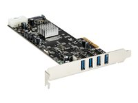 StarTech.com 4 Port USB 3.0 PCIe Card w/ 4 Dedicated Channels - UASP - USB 3.0 PCI Express Card Adapter - USB-adapter - PCIe x4 - USB 3.0 x 4 - for P/N: BNDTB10GI, BNDTB210GSFP, BNDTB310GNDP, BNDTB410GSFP, BNDTB4M2E1, BNDTBUSB3142 PEXUSB3S44V