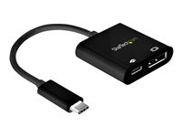 StarTech.com USB C to DisplayPort Adapter with Power Delivery, 8K 60Hz/4K 120Hz USB Type C to DP 1.4 Monitor Video Converter w/60W PD Pass-Through Charging, HBR3, Thunderbolt 3 Compatible - USB-C Male to DP Female (CDP2DP14UCPB) - USB / DisplayPort-adapter - USB-C (hann) til DisplayPort, USB-C (hunn) - Thunderbolt 3 / DisplayPort 1.4 - 8K-støtte, aktiv - svart CDP2DP14UCPB