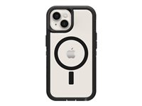 OtterBox Defender Series XT - Beskyttelsesboks baksidedeksel for mobiltelefon - robust - MagSafe-samsvar - polykarbonat, syntetisk gummi - mørk side (klar / svart) - for Apple iPhone 15 Plus 77-93290