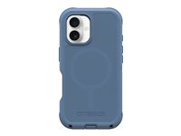 OtterBox Defender Series - Baksidedeksel for mobiltelefon - MagSafe-samsvar - silikon - babyblå jeans (blå) - for Apple iPhone 16 77-95960