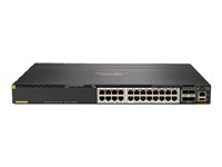 HPE Aruba Networking 6300M 24p Smart Rate 1G/2.5G/5G Class6 PoE 4p SFP56 50G TAA Switch - Switch - Max. Stacking Distance 10 km - L3 - Styrt - 48 x 100/1000/2.5G/5G (4PPoE) + 4 x 1 Gigabit / 10 Gigabit / 25 Gigabit / 50 Gigabit SFP56 (opplink / stabling) - front og side til bakside - rackmonterbar - 4PPoE (1440 W) - TAA-samsvar S0G05A