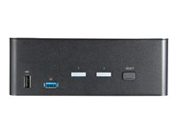 StarTech.com 2 Port Dual Monitor HDMI KVM Switch, 4K 60Hz Ultra HD HDR, Desktop 4K HDMI 2.0 KVM Switch with 2 Port USB 3.0 Hub (5Gbps) & 4x USB 2.0 HID Port, Audio, Hotkey Switching, TAA - KVM with Fast Switching - KVM / lydsvitsj - 2 x KVM/lyd - stasjonær - TAA-samsvar SV231DHU34K6