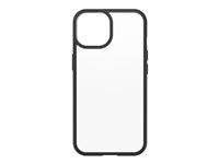 OtterBox React Series - Baksidedeksel for mobiltelefon - antimikrobielt - polykarbonat, syntetisk gummi - svart krystall (klar/svart) - for Apple iPhone 14 77-88882