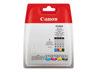 Canon CLI-571 C/M/Y/BK Value Pack - 4-pack - 7 ml - svart, gul, cyan, magenta - original - blekkbeholder - for PIXMA TS5051, TS5053, TS5055, TS6050, TS6051, TS6052, TS8051, TS8052, TS9050, TS9055 0386C005