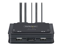 StarTech.com 2-Port Hybrid USB-C DisplayPort Cable KVM Switch, 4K 60Hz, Compact KVM with 6ft/1.8m USB-A/DisplayPort/Audio & 4ft/1.2m USB-C Integrated Host Cables, Bus Powered - Remote Push Button/Hotkey Switching (C2-D46-UAC-CBL-KVM) - KVM / lyd / USB-svitsj - kompakt - 2 x KVM/lyd/USB - 1 lokalbruker - stasjonær C2-D46-UAC-CBL-KVM