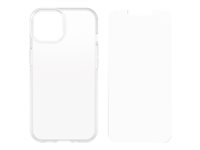 OtterBox React Series - Baksidedeksel for mobiltelefon - antimikrobielt - blank - med Trusted Glass-skjermbeskytter - for Apple iPhone 14 78-80927