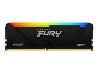 Kingston FURY Beast RGB - DDR4 - modul - 32 GB - DIMM 288-pin - 2666 MT/s - CL16 - 1.2 V - ikke-bufret - on-die ECC - svart KF426C16BB2A/32