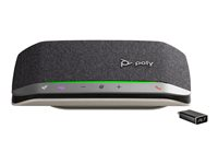 Poly Sync 20+ - Smart høyttalertelefon - Bluetooth - kablet, trådløs - USB-C via Bluetooth-adapter - sølv 772D0AA