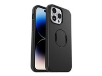OtterBox OtterGrip Symmetry Series - Baksidedeksel for mobiltelefon - MagSafe-samsvar - polykarbonat, syntetisk gummi, plastikk - svart - for Apple iPhone 14 Pro Max 77-89365