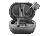 Poly Voyager Free 60+ - True wireless-hodetelefoner med mikrofon - i øret - Bluetooth - aktiv støydemping - USB-A via Bluetooth-adapter, 3,5 mm jakk - karbon sort - Certified for Zoom Rooms 7Y8G4AA