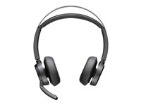 Poly Voyager Focus 2 - Hodesett - on-ear - Bluetooth - trådløs - aktiv støydemping - USB-C via Bluetooth-adapter - svart - Zoom Certified 9T9J3AA#AC3