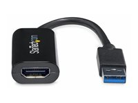 StarTech.com USB 3.0 to HDMI Adapter, 1080p (1920x1200), Slim/Compact USB to HDMI Display Adapter Converter for Monitor, USB Type-A External Video & Graphics Card, Black, Windows Only - USB to HDMI Adapter (USB32HDES) - Adapterkabel - TAA-samsvar - USB-type A hann til HDMI hunn - 19 cm - svart - 1080p-støtte - for P/N: HDDVIMM3, HDMM12, HDMM15, HDMM1MP, HDMM2MP, HDMM3, HDMM3MP, HDMM50A, HDMM6, HDPMM50 USB32HDES