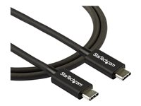 StarTech.com 2.6ft (80cm) Thunderbolt 3 Cable, 40Gbps, 100W PD, 4K/5K Video, Thunderbolt-Certified, Compatible w/ TB4/USB 3.2/DisplayPort - Thunderbolt-kabel - 24 pin USB-C (hann) til 24 pin USB-C (hann) - Thunderbolt 3 / USB / DisplayPort - 80 cm - 4K-støtte, 5K-støtte - svart - for P/N: PEXUSB321C TBLT34MM80CM