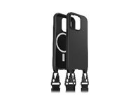 OtterBox React Series - Baksidedeksel for mobiltelefon - halskjede - MagSafe-samsvar - svart - for Apple iPhone 15 Plus 77-93582
