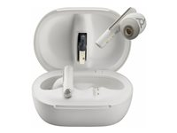 Poly Voyager Free 60+ UC - True wireless-hodetelefoner med mikrofon - i øret - Bluetooth - aktiv støydemping - USB-A via Bluetooth-adapter - sandhvit - Certified for Microsoft Teams 7Y8G7AA