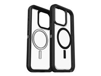 OtterBox Defender Series XT - Baksidedeksel for mobiltelefon - robust - MagSafe-samsvar - polykarbonat, syntetisk gummi - mørk side (klar / svart) - for Apple iPhone 15 Pro Max 77-93313