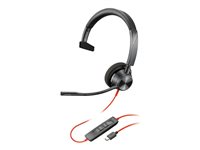 Poly Blackwire 3310 - Blackwire 3300 series - hodesett - on-ear - kablet - USB-C - svart 767F8AA