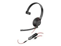 Poly Blackwire C5210 - Blackwire 5200 series - hodesett - on-ear - kablet - USB-C, 3,5 mm jakk - svart - Certified for Microsoft Teams, Certified for Skype for Business, Cisco Jabber Certified, Avaya Certified 805H4A6