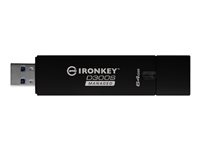 IronKey D300S Managed - USB-flashstasjon - kryptert - FIPS 140-2 Level 3 - 64 GB - USB 3.1 Gen 1 - TAA-samsvar IKD300SM/64GB