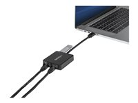 StarTech.com USB 3.0 to Dual Port Gigabit Ethernet Adapter w/ USB Port - 10/100/100 - USB Gigabit LAN Network NIC Adapter (USB32000SPT) - Nettverksadapter - USB 3.0 - 1GbE - 1000Base-T - 2 porter - svart USB32000SPT