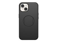 OtterBox OtterGrip Symmetry Series - Baksidedeksel for mobiltelefon - MagSafe-samsvar - polykarbonat, syntetisk gummi, plastikk - svart - for Apple iPhone 14 Plus 77-89335