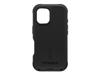 OtterBox Defender Series - Baksidedeksel for mobiltelefon - MagSafe-samsvar - silikon - svart - for Apple iPhone 16 77-95964