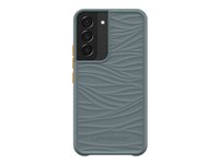 LifeProof WAKE - Baksidedeksel for mobiltelefon - 85 % havbasert resirkulert plast - heis ankre, blågrønngrått, oransje - mykt bølgemønster - for Samsung Galaxy S22 77-86650
