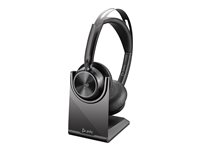 Poly Voyager Focus 2 - Hodesett - on-ear - Bluetooth - trådløs - aktiv støydemping - USB-C via Bluetooth-adapter - svart - Certified for Microsoft Teams, Zoom Certified 9T9J6AA#AC3