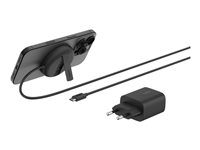 Belkin BoostCharge Pro - Trådløs ladepute - magnetisk + AC-strømadapter - 15 watt - Fast Charge - svart WIA011KQBK