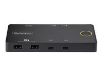 StarTech.com 2-Port USB-C KVM Switch, Single-4K 60Hz HDMI Monitor, Dual-100W Power Delivery Pass-through Ports, Bus Powered, USB Type-C/USB4/Thunderbolt 3/4 Compatible - Small Form Factor (C2-H46-UC2-PD-KVM) - KVM-svitsj - 2 x KVM/lyd/USB - 1 lokalbruker - stasjonær C2-H46-UC2-PD-KVM