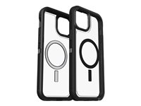 OtterBox Defender Series XT Clear - Baksidedeksel for mobiltelefon - robust - MagSafe-samsvar - polykarbonat, syntetisk gummi - mørk side - for Apple iPhone 14 Plus, 15 Plus 77-93291