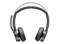 Poly Voyager Focus 2 - Hodesett - on-ear - Bluetooth - trådløs, kablet - USB-C via Bluetooth-adapter - svart - Certified for Microsoft Teams 76U47AA