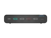 Belkin Universal Secure Dual-Head - 2. generasjon - KVM / lydsvitsj - 4 x KVM/lyd - 1 lokalbruker - stasjonær - TAA-samsvar F1DN204KVM-UNN4
