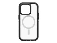 OtterBox Defender Series XT - Baksidedeksel for mobiltelefon - robust - med MagSafe - MagSafe-samsvar - polykarbonat, syntetisk gummi, 50 % resirkulert plast - svart, krystallklar - for Apple iPhone 14 Pro 77-90148