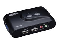 Eaton Tripp Lite series 2-Port Desktop Compact USB KVM Switch with Audio & Cable Kit - KVM-svitsj - 2 x KVM port(s) - 1 lokalbruker - stasjonær B004-VUA2-K-R