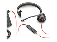 Poly Blackwire 3310-M - Blackwire 3300 series - hodesett - on-ear - kablet - USB-C, 3,5 mm jakk - svart - Certified for Microsoft Teams 760Q7AA